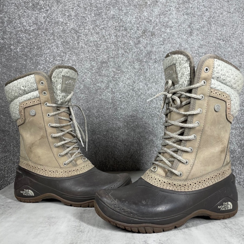 North Face Shellista II Mid Boots Womens Size 7 Snow Rain Winter Waterproof Tan